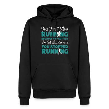 Running Runner Half Marathon - Männer Premium Bio Hoodie - Schwarz - Vorne - Nico (187cm)