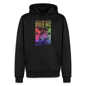 Surfer lässt sich leicht vom Surfen und sexy - Männer Premium Bio Hoodie - Schwarz - Vorne - Nico (187cm)