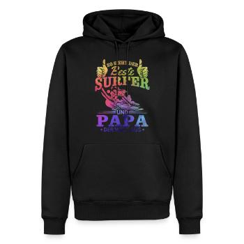 So sieht der beste Surfer und Papa der Welt aus - Männer Premium Bio Hoodie - Schwarz - Vorne - Nico (187cm)
