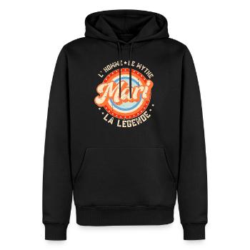 Mari L'Homme Le Mythe La Légende - Sweat à capuche Premium bio Homme - noir - Devant - Nico (187cm)