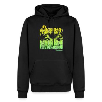 Chaweng Koh Samui Thaïlande - Sweat à capuche Premium bio Homme - noir - Devant - Nico (187cm)