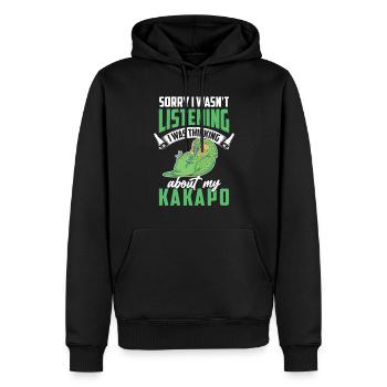 Kakapo ich war abgelenkt flugunfähiger Kakapo - Männer Premium Bio Hoodie - Schwarz - Vorne - Nico (187cm)