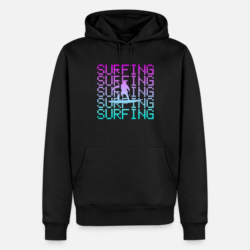surfen - Männer Premium Bio Hoodie - Schwarz