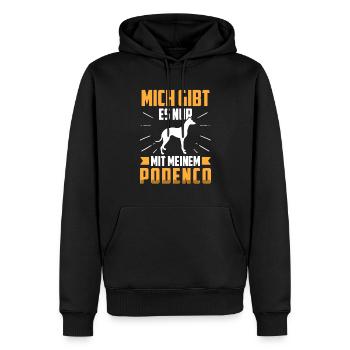 Podenco mich gibt es nur mit spanischer Podenco - Männer Premium Bio Hoodie - Schwarz - Vorne - Nico (187cm)