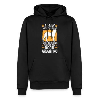 J’ai pensé à mon Dogo Argentino - Sweat à capuche Premium bio Homme - noir - Devant - Nico (187cm)