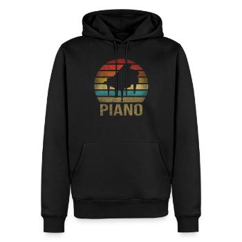 Piano à queue Musique Pianiste Retro Sunset - Sweat à capuche Premium bio Homme - noir - Devant - Nico (187cm)