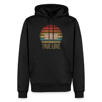 Juste marié Amour Famille Mari Femme - Sweat à capuche Premium bio Homme - noir - Devant - Nico (187cm)