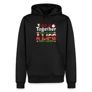 Weihnachten gemeinsames Leben Ugly Christmas - Männer Premium Bio Hoodie - Schwarz - Vorne - Nico (187cm)