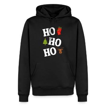 Ho ho ho Ugly Christmas Sweater - Männer Premium Bio Hoodie - Schwarz - Vorne - Nico (187cm)