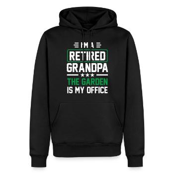 Bin Ein Opa Im Ruhestand Der Garten Ist Mein Büro - Männer Premium Bio Hoodie - Schwarz - Vorne - Nico (187cm)