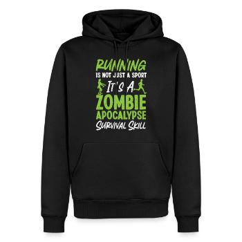 Running Runner Semi-Marathon - Sweat à capuche Premium bio Homme - noir - Devant - Nico (187cm)