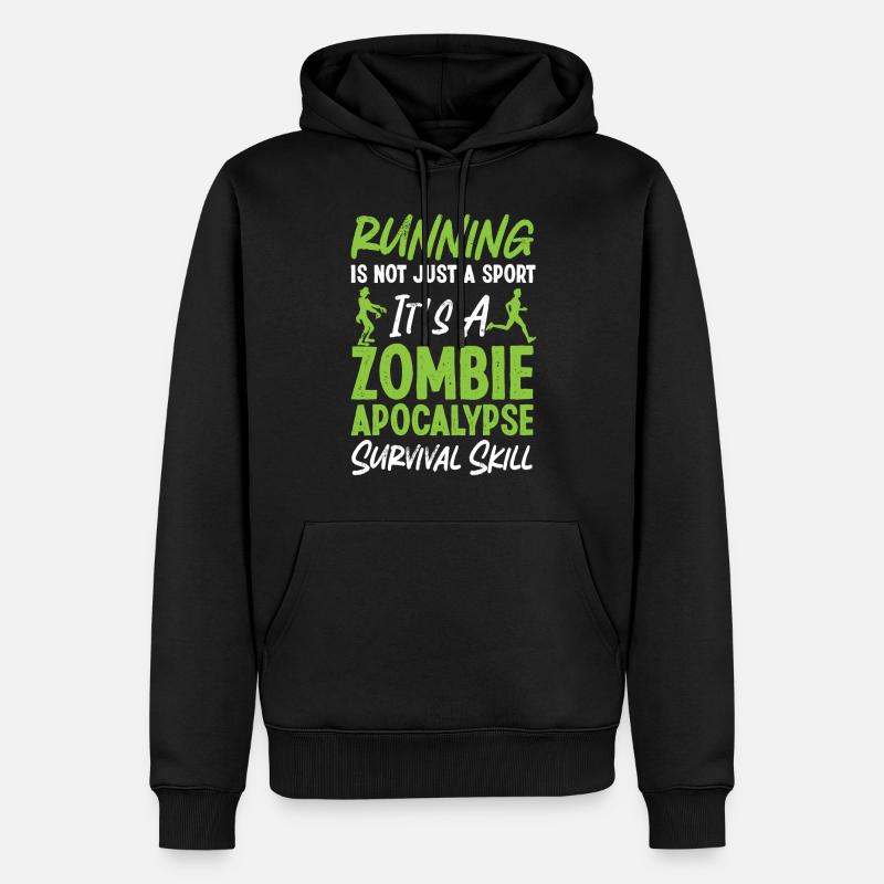 Running Runner Half Marathon - Männer Premium Bio Hoodie - Schwarz