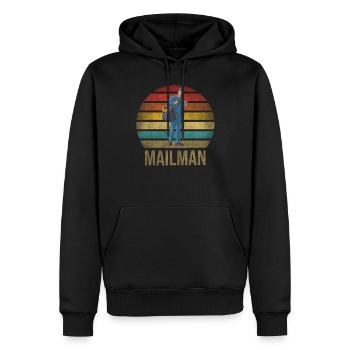 Courrier de livraison Mailman Vous avez été servi - Sweat à capuche Premium bio Homme - noir - Devant - Nico (187cm)