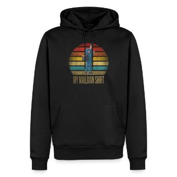 Courrier de livraison Mailman Vous avez été servi - Sweat à capuche Premium bio Homme - noir - Devant - Nico (187cm)