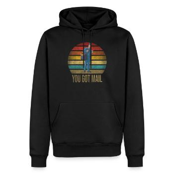 Courrier de livraison Mailman Vous avez été servi - Sweat à capuche Premium bio Homme - noir - Devant - Nico (187cm)