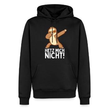 Dabbendes Faultier Spruch für Faulenzer - Männer Premium Bio Hoodie - Schwarz - Vorne - Nico (187cm)