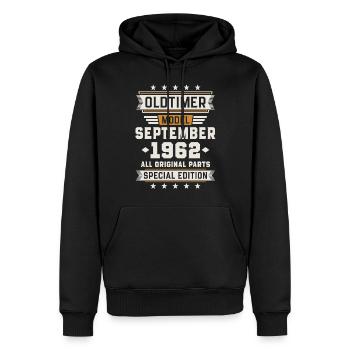 Oldtimer September 1962 Geburtstag Geschenk - Männer Premium Bio Hoodie - Schwarz - Vorne - Nico (187cm)