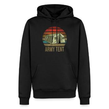Military Tent Army Retro Sunset Vintage - Men’s Premium Organic Hoodie - black - Front - Nico (187cm)