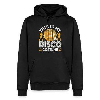 Disco 70s 80s Disco Party Outfit DiscoTheque - Sweat à capuche Premium bio Homme - noir - Devant - Nico (187cm)