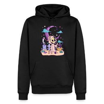 Creepy Kawaii Halloween Gruseliges Geschenk Goth - Männer Premium Bio Hoodie - Schwarz - Vorne - Nico (187cm)