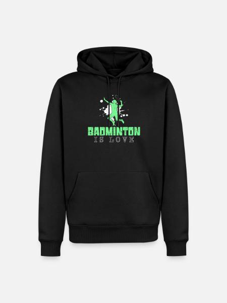 Badminton Saying - Men’s Premium Organic Hoodie - black