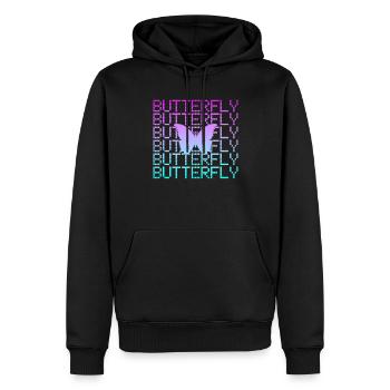 Papillon - Sweat à capuche Premium bio Homme - noir - Devant - Nico (187cm)