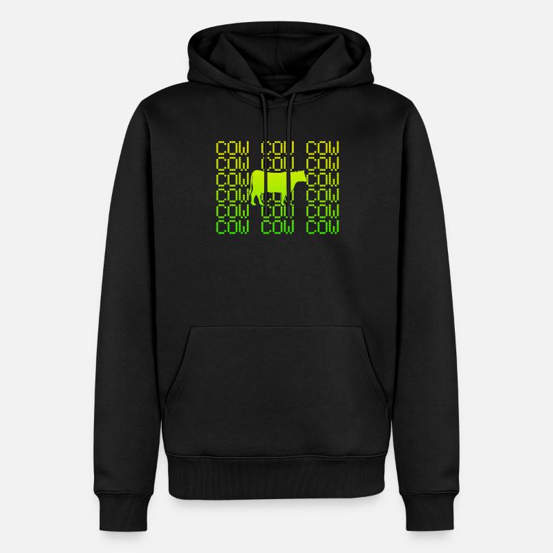 Vache - Sweat à capuche Premium bio Homme - noir