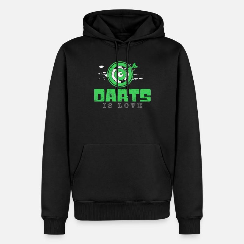 Darts Spruch - Männer Premium Bio Hoodie - Schwarz