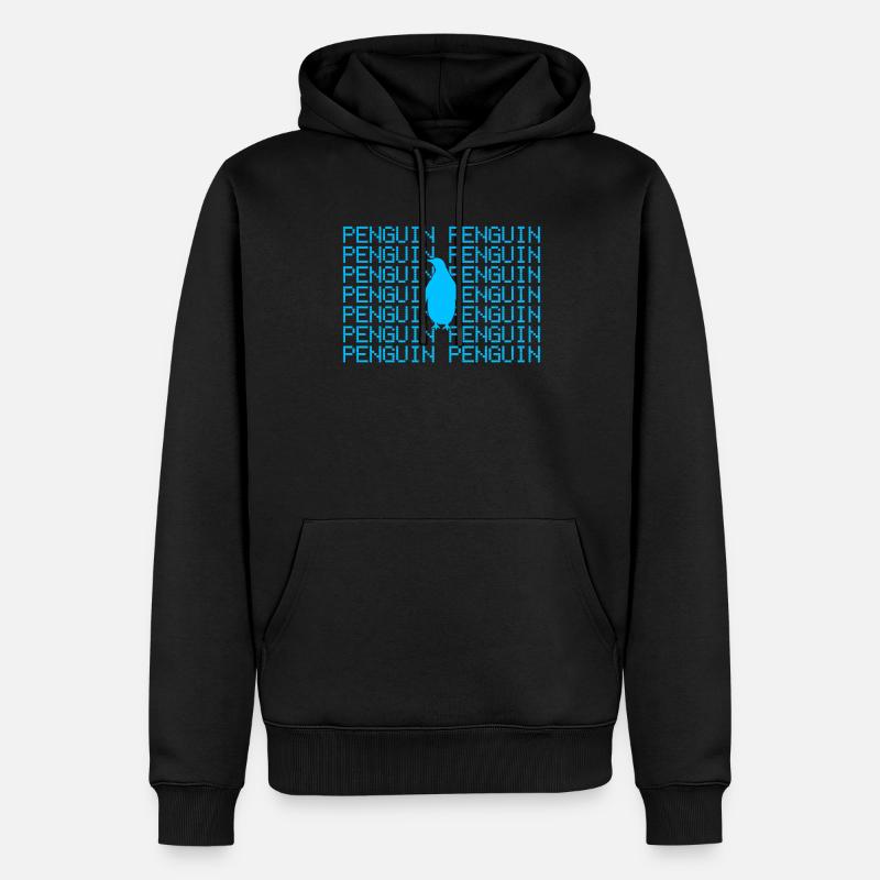 Pinguin - Männer Premium Bio Hoodie - Schwarz