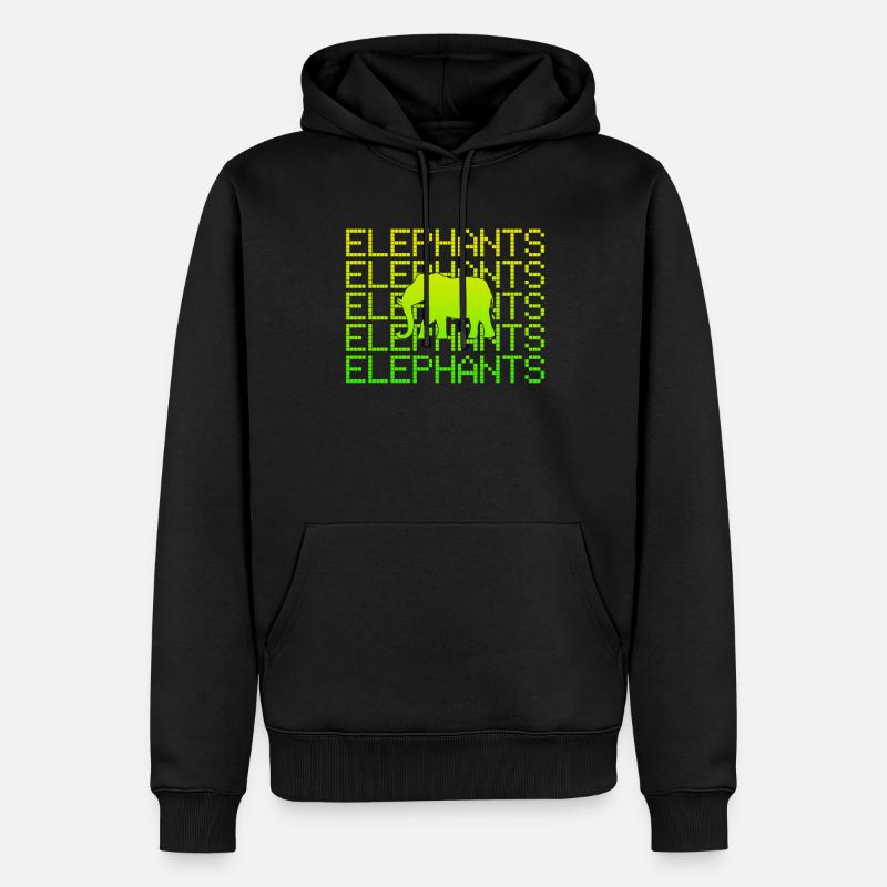Elefant - Männer Premium Bio Hoodie - Schwarz