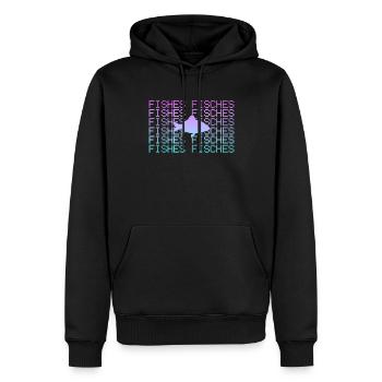 Pisces - Men’s Premium Organic Hoodie - black - Front - Nico (187cm)