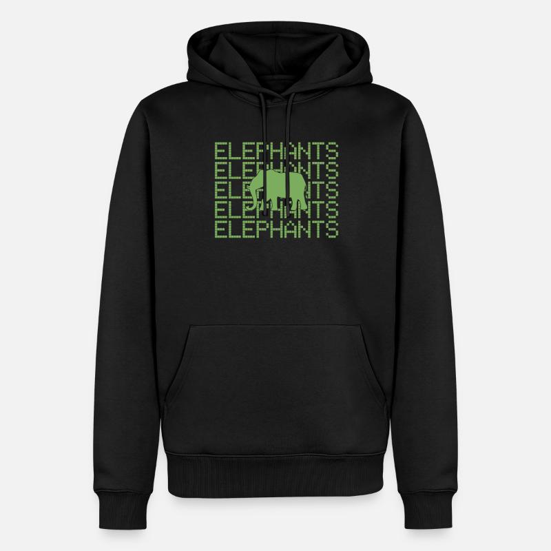 Elefant - Männer Premium Bio Hoodie - Schwarz