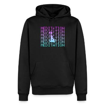Meditation - Männer Premium Bio Hoodie - Schwarz - Vorne - Nico (187cm)