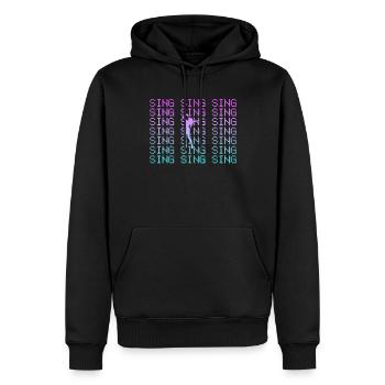 Sing - Men’s Premium Organic Hoodie - black - Front - Nico (187cm)