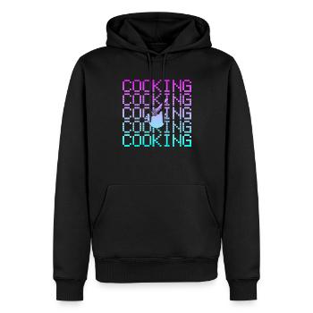 Cuire - Sweat à capuche Premium bio Homme - noir - Devant - Nico (187cm)