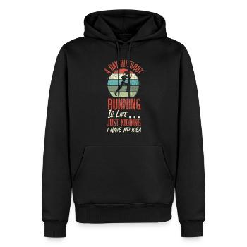 Running Runner Half Marathon - Männer Premium Bio Hoodie - Schwarz - Vorne - Nico (187cm)
