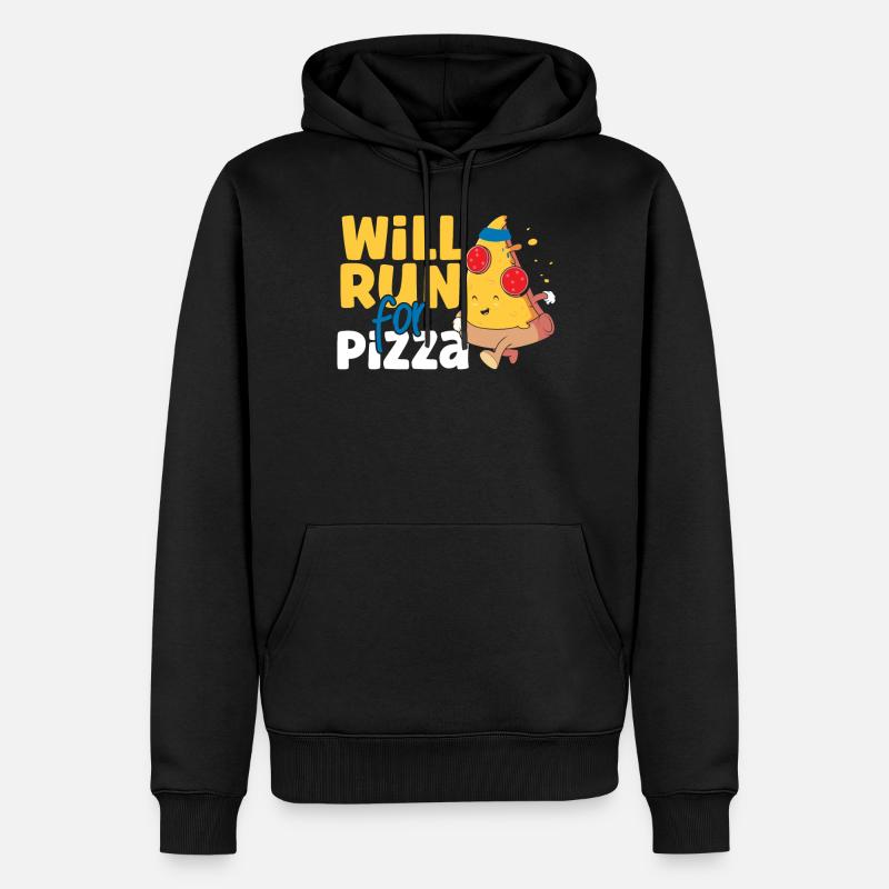 Running Runner Semi-Marathon Pizza - Sweat à capuche Premium bio Homme - noir