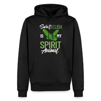 Sweet Relish Pickles Bottle Spice Jar - Men’s Premium Organic Hoodie - black - Front - Nico (187cm)