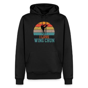 Ich Liebe Wing Chun Kampfsport Trainer Kampfkunst - Männer Premium Bio Hoodie - Schwarz - Vorne - Nico (187cm)