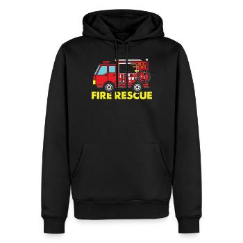 Firefighter - Fire Rescue - Männer Premium Bio Hoodie - Schwarz - Vorne - Nico (187cm)