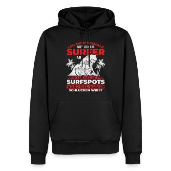Surfing Surfer Wassersport Surfing Surfen - Männer Premium Bio Hoodie - Schwarz - Vorne - Nico (187cm)