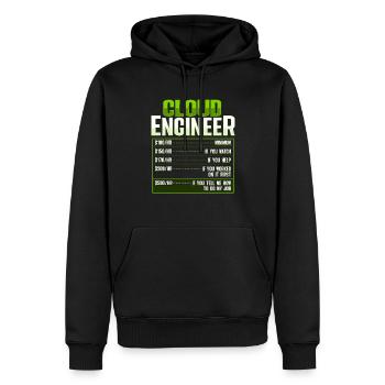Sys-Admin und Entwickler Cloud-Devops-Ingenieur - Männer Premium Bio Hoodie - Schwarz - Vorne - Nico (187cm)