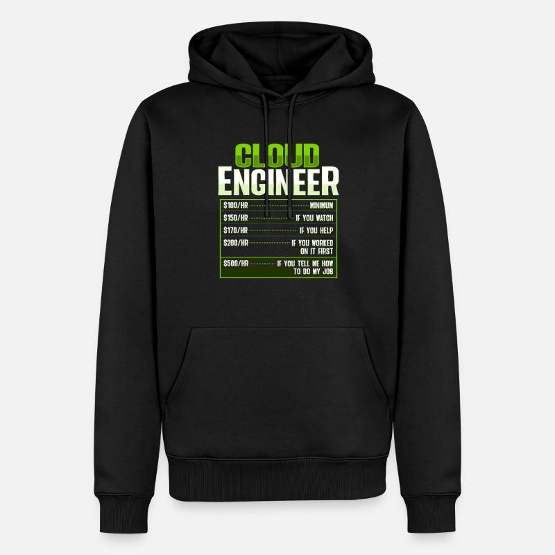 Sys-Admin und Entwickler Cloud-Devops-Ingenieur - Männer Premium Bio Hoodie - Schwarz