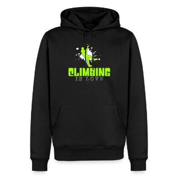 Klettern - Männer Premium Bio Hoodie - Schwarz - Vorne - Nico (187cm)