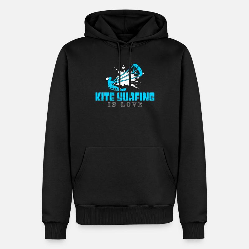 kite surfen Spruch - Männer Premium Bio Hoodie - Schwarz
