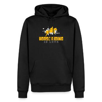 Pferde reiten Spruch - Männer Premium Bio Hoodie - Schwarz - Vorne - Nico (187cm)