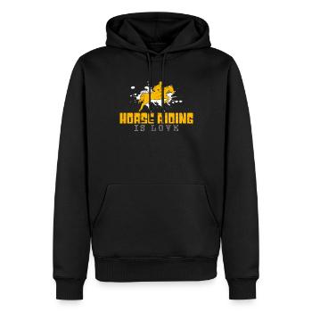 Pferde reiten Spruch - Männer Premium Bio Hoodie - Schwarz - Vorne - Nico (187cm)