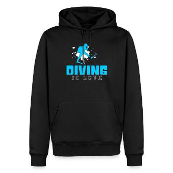 Dicton de plongée - Sweat à capuche Premium bio Homme - noir - Devant - Nico (187cm)