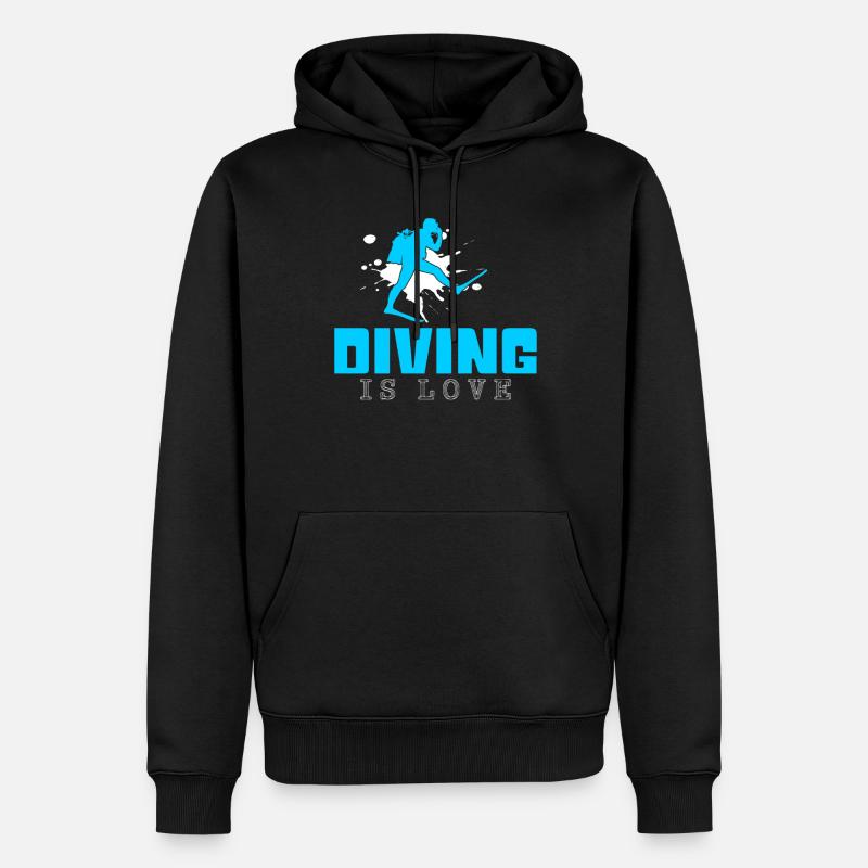 Dicton de plongée - Sweat à capuche Premium bio Homme - noir