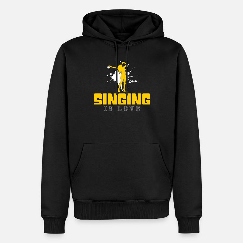 Singen - Männer Premium Bio Hoodie - Schwarz